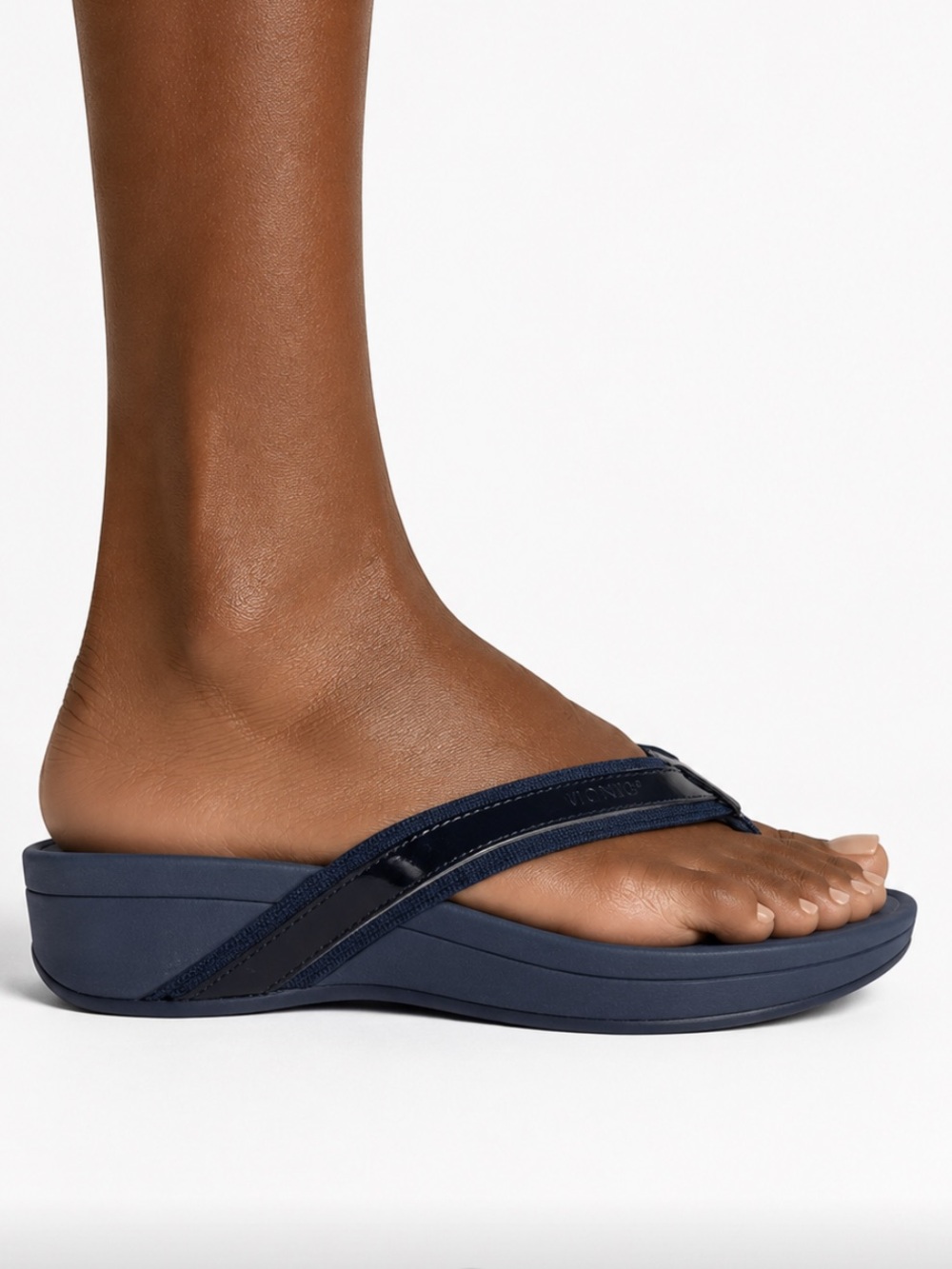 VIONIC Navy Platform Flip Flop Sandals Size 6